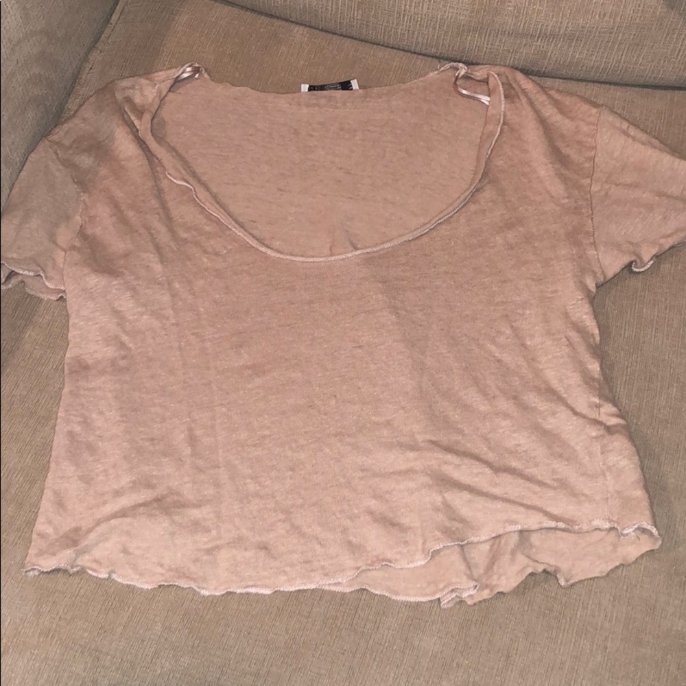 ZARA beige/taupe T-shirt